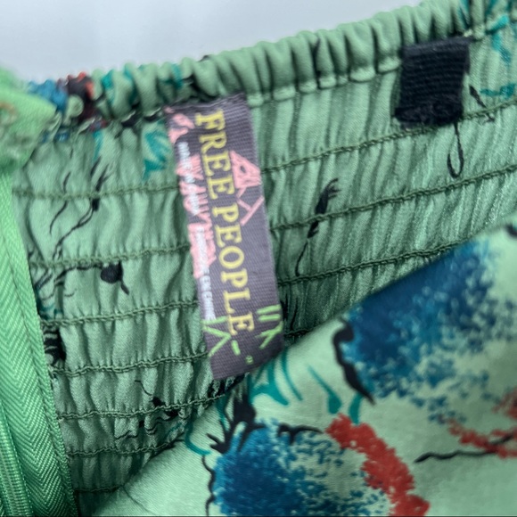 Free people strapless dress floral green size 2 (fits large) - Picture 6 of 7